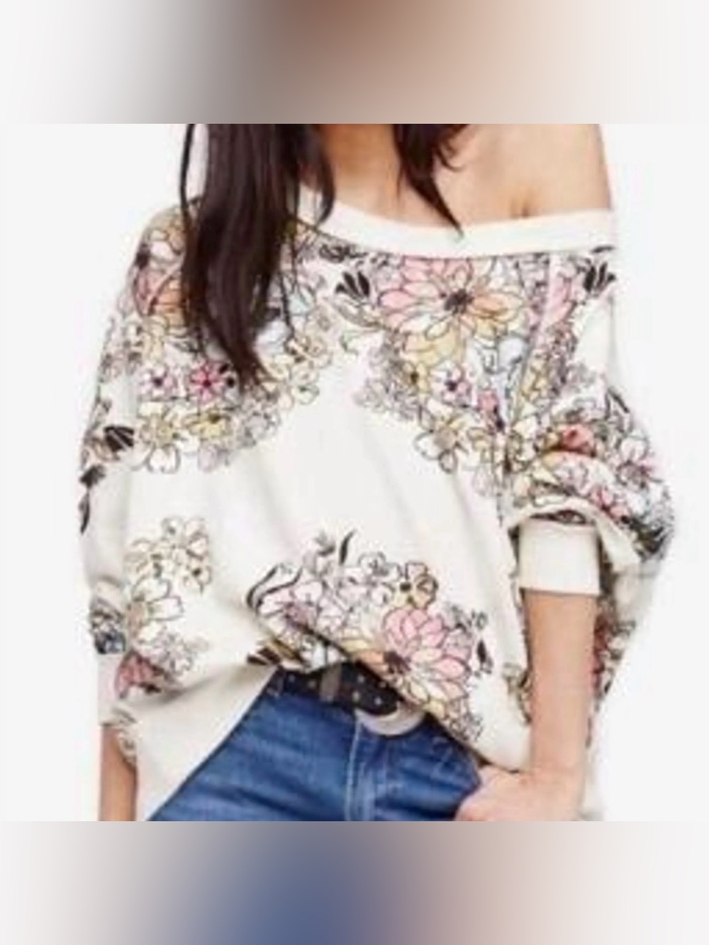 Free People Go On Get Floral Sweatshirt